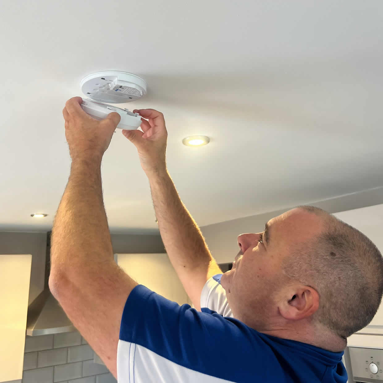 Smoke alarm providing fire safety protection in a Dunfermline home